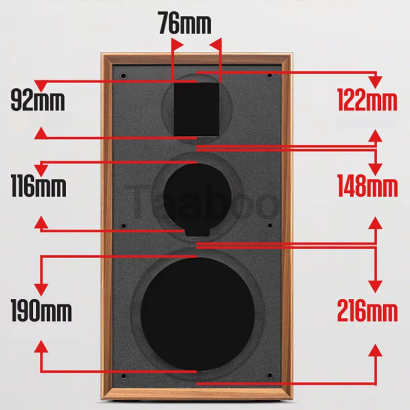 8 Inch Three-Way Labyrinth Speaker Empty Box Bookshelf Speaker Home Speaker DIY Hifi Audio Wooden Handmade Box Passive Speaker