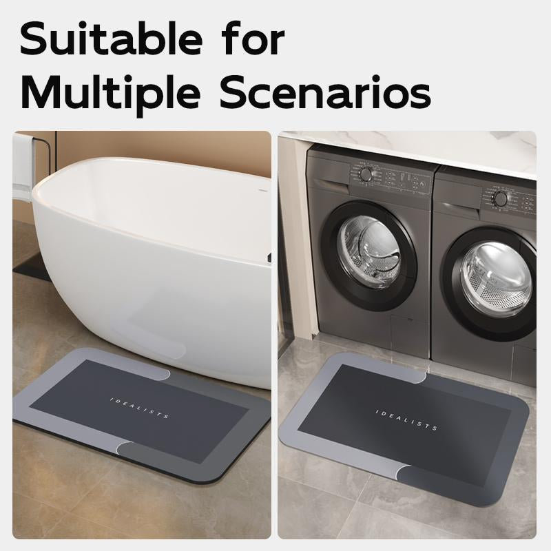 Bathroom Mat Premium Quick-Dry-Ultra-Absorbent Thin Diatomite Bath Mat-Rubber Backing Thin Non-Slip, Machine Washable, and Mildew-Resistant Rug for Shower, Kitchen, Laundry Room,And More with Geometric Design and Easy Cleaning Last-Minute Holiday Haul