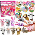 JOYIN 28 Packs Valentines Day Animal Finger Puppet Set with 7 Card Designs for Kids Party Favor Classroom Exchange Prizes Stressrelief Hand Puppets Holiday Reward Prizesnew Year'S Gift