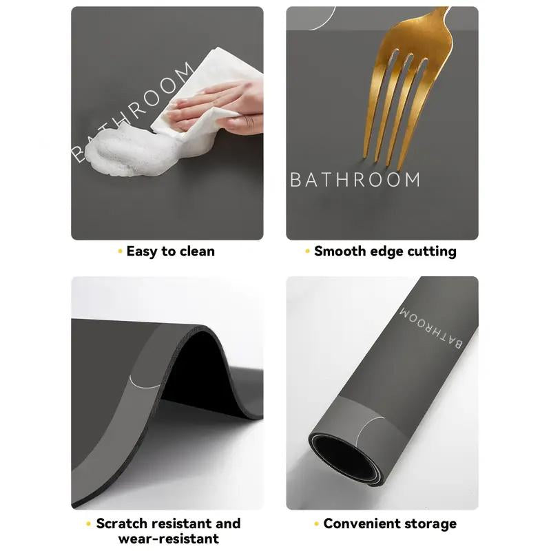 Bathroom Mat Premium Quick-Dry-Ultra-Absorbent Thin Diatomite Bath Mat-Rubber Backing Thin Non-Slip, Machine Washable, and Mildew-Resistant Rug for Shower, Kitchen, Laundry Room,And More with Geometric Design and Easy Cleaning Last-Minute Holiday Haul