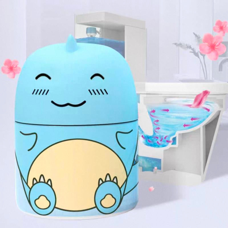 3PCS Toilet Bowl Cleaner Bottle Cute Dinosaur-Shaped Bathroom Toilet Tank Cleaner with Ocean Jasmine and Peach Scent Full Head Coverage