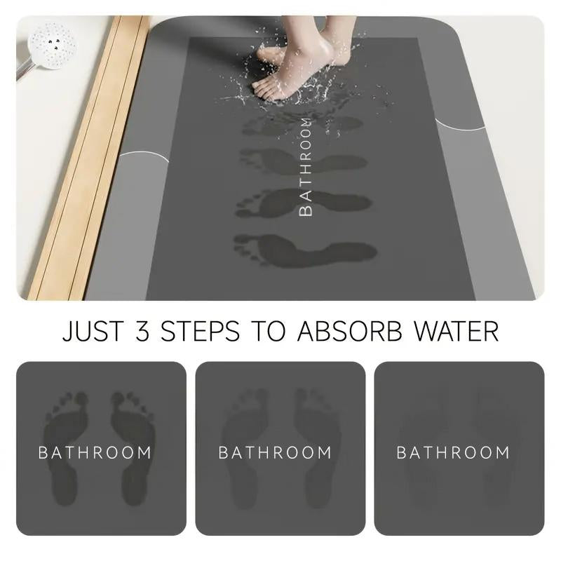 Bathroom Mat Premium Quick-Dry-Ultra-Absorbent Thin Diatomite Bath Mat-Rubber Backing Thin Non-Slip, Machine Washable, and Mildew-Resistant Rug for Shower, Kitchen, Laundry Room,And More with Geometric Design and Easy Cleaning Last-Minute Holiday Haul